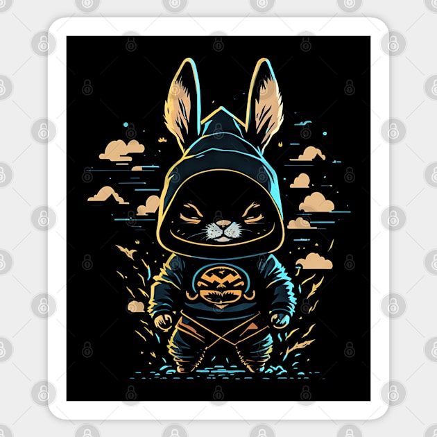 Cute Rabbit Ninja Sticker by onsyourtee